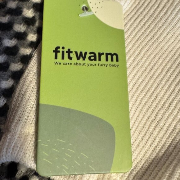 Fitwarm Dog Sweater Knit Hoodie Black & White Houndstooth Pattern - Picture 8 of 10